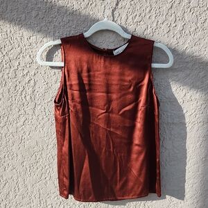 Worth Silk Sleeveless Blouse in Deep Brown